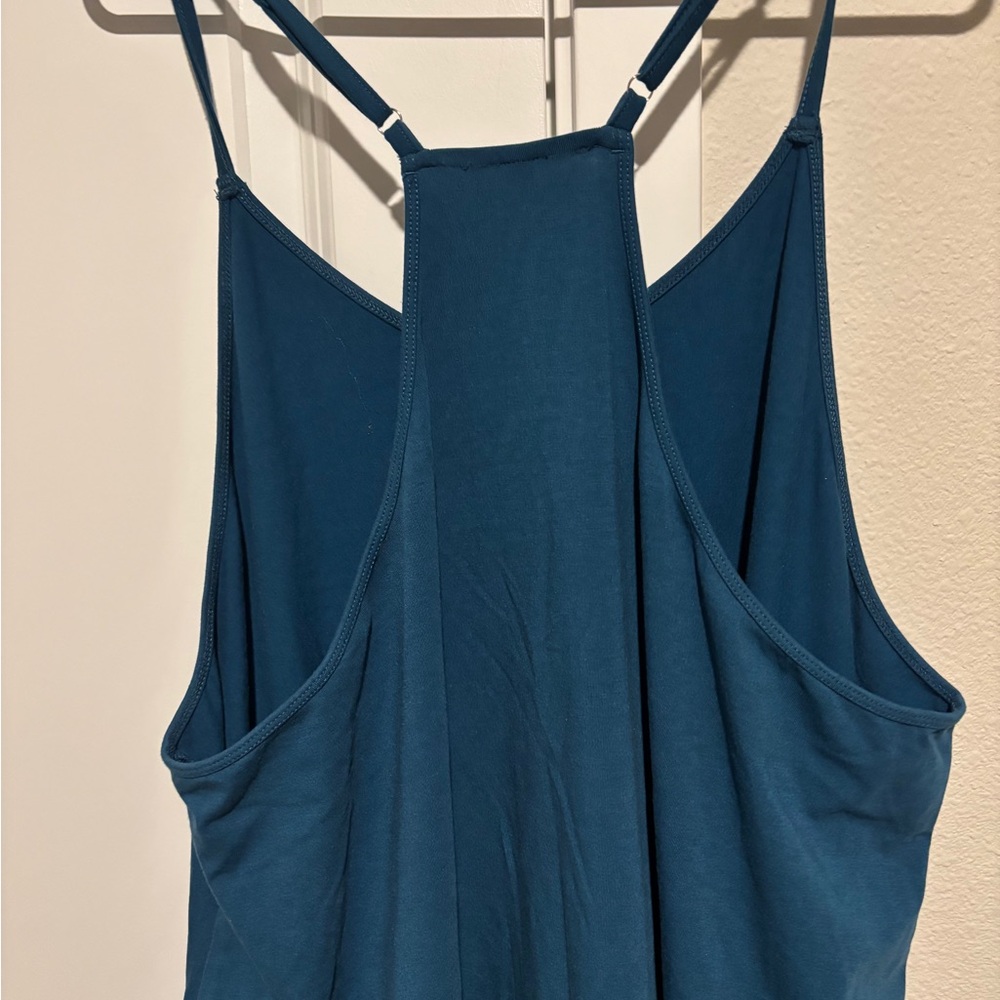 Women's Teal Sleeveless Romper - Picture 6 of 7
